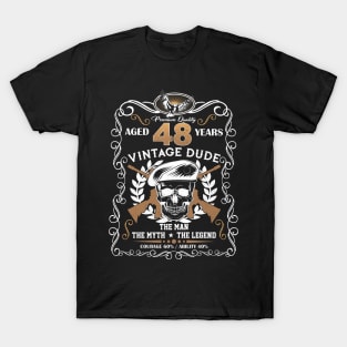 Skull Aged 48 Years Vintage 48 Dude T-Shirt
